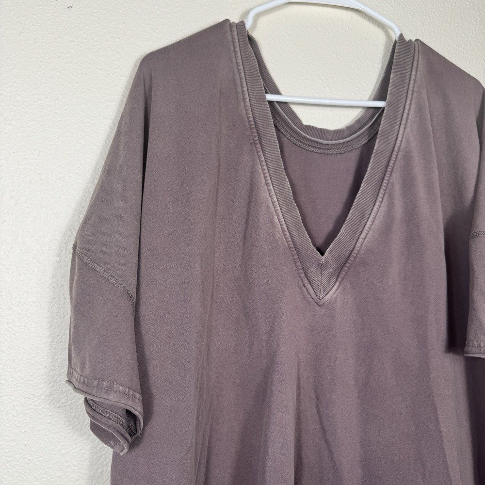 Free People Movement Women's Oversized Charcoal Brown Size Small Top - Picture 3 of 11